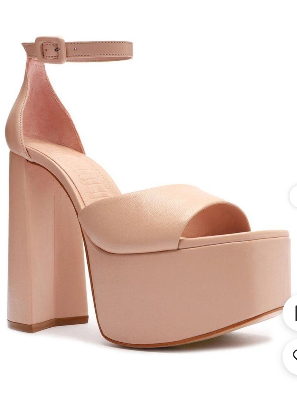SCHUTZ Blush Pink Leather Platform Ankle-Strap Sandals